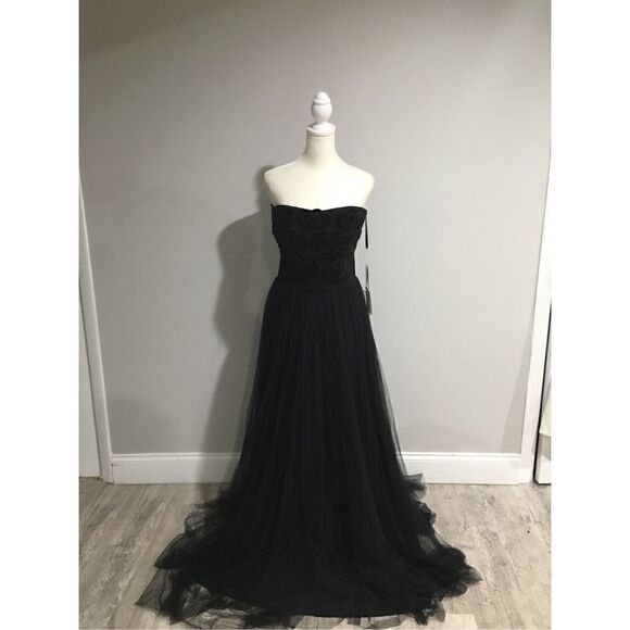 CHIARA BONI La Petite Robe Brielle Floral Mesh Strapless Gown Size 10 NWT - Picture 8 of 11